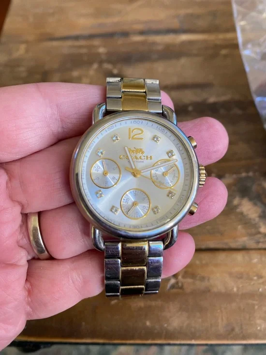 Coach Two-Tone Gold and Silver Mother-of-Pearl Dial Watch - Picture 3 of 8